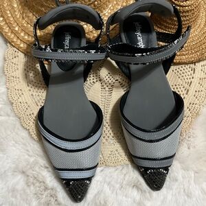 Jeffrey Campbell Gray and‎ Black Phyton Embossed Flats